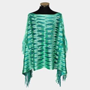 Fringe Metallic Poncho